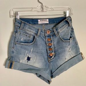 ONETEASPOON BLUE HARLETS HIGH WAIST DENIM SHORT